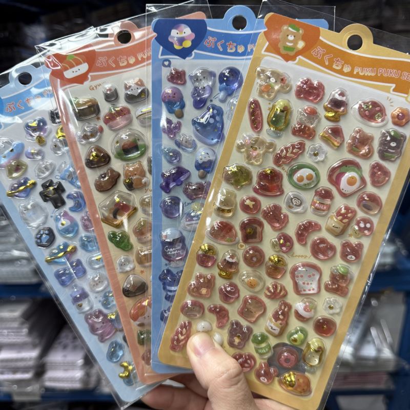 DIY手作り ステッカー★粘着シール★3D★手帳素材