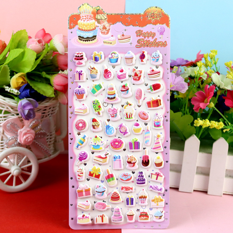 DIY手作り ステッカー★粘着シール★3D★手帳素材