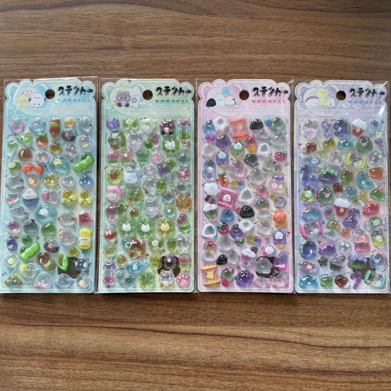 DIY手作り ステッカー★粘着シール★3D★手帳素材