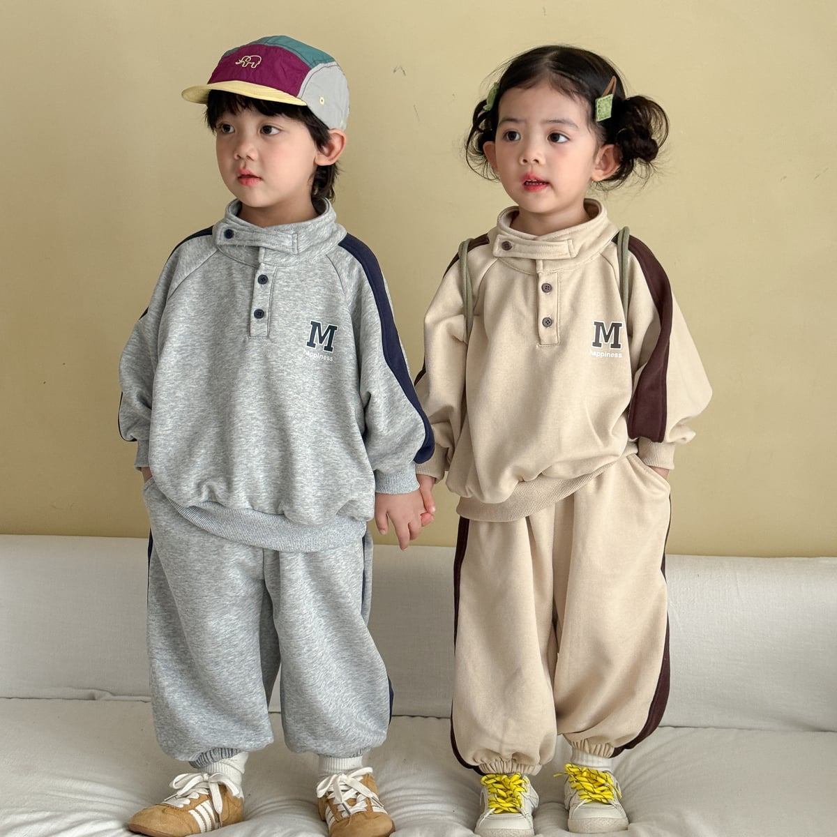 2026秋新品QMM★子供服　セットアップ★80cm〜150cm 2色