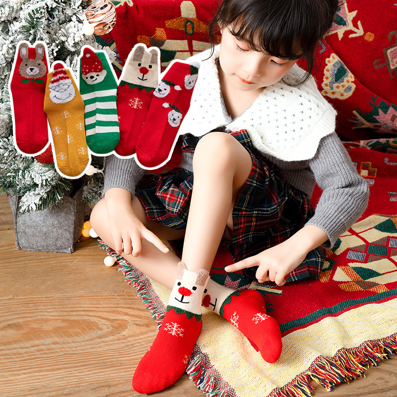 【☆新作☆綿】子供用ソックス・おしゃれ・男女兼用・靴下・ストッキング・クリスマス