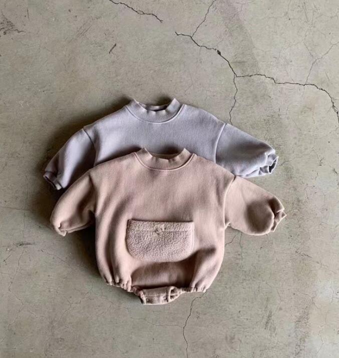 2022★秋冬新作★韓国風ベビー服★ロンパース★裏起毛★2色66-90CM