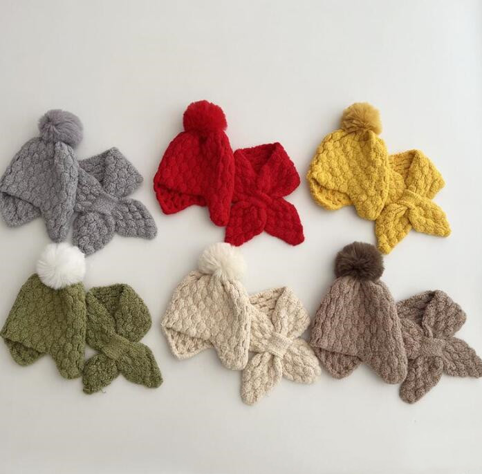 子供用★帽子+マフラー★防寒★ニット★キッズ★男女兼用★耳カバー★6色