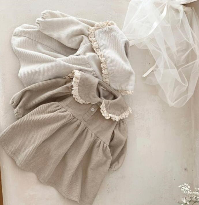 2023新作★子供服★ワンピース★長袖★韓国風子供服★キッズ女の子★2色★73-100CM