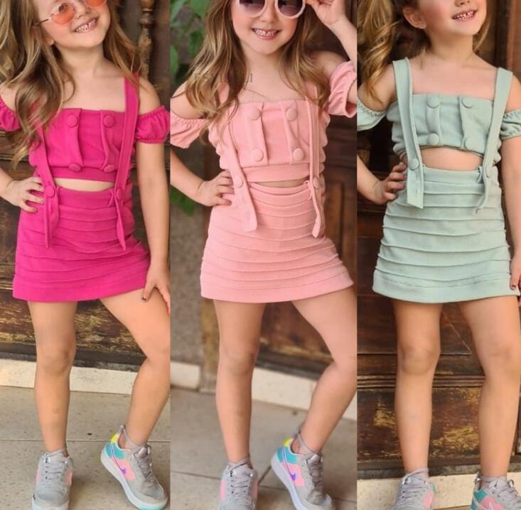 2023新品★子供服　トップス+スカート　セットアップ★90-130cm★3色