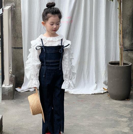 2023春新品★子供服　ボトムス　デニムサロペット　90-140cm