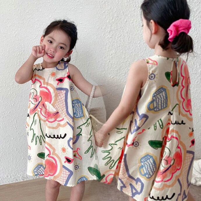 子供服★ワンピース★ノースリープ★キッズ女の子★7-15#