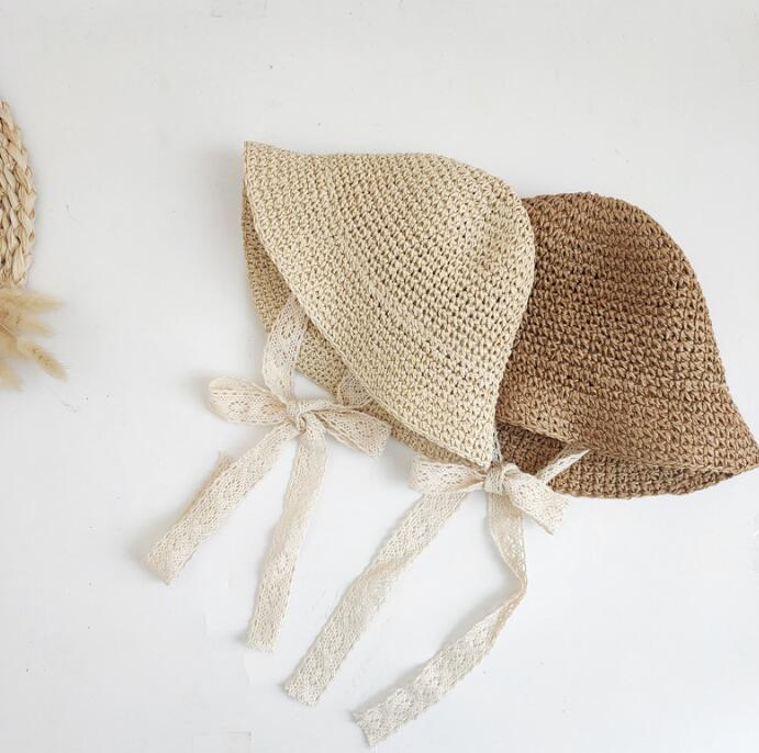 子供用★帽子★キッズ女の子★日焼け防止★麦わら帽子★韓国風★カジュアル★2色