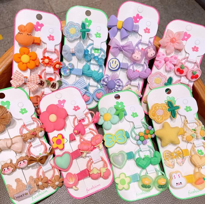 子供用★キッズ★髪飾り★まとめ髪用★ヘアアクセサリー★ヘアピン+ヘアゴム★多色