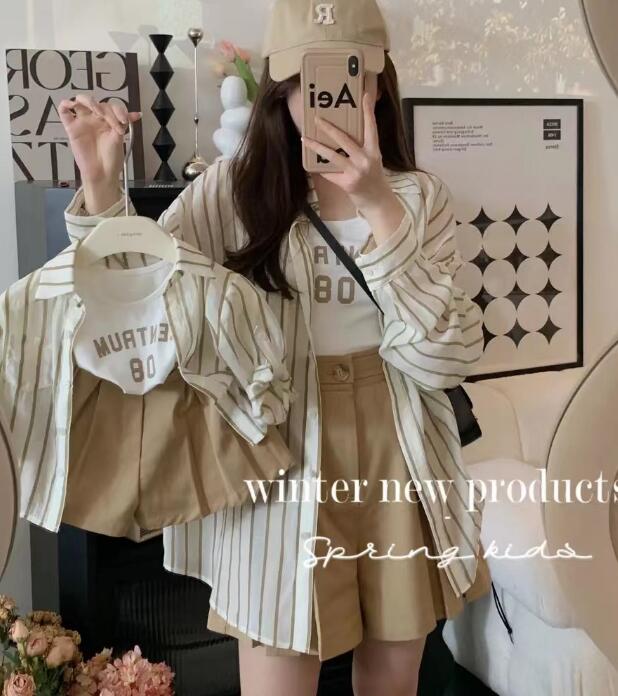 2023★子供服　親子服　シャツ&ベスト&ズボン分けて販売★80-140cm★
