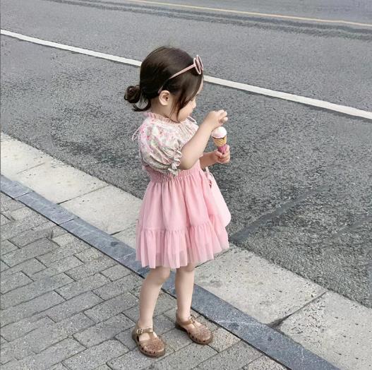 2023夏新品★子供服　シャツ+吊りワンピース　セットアップ　90-140cm