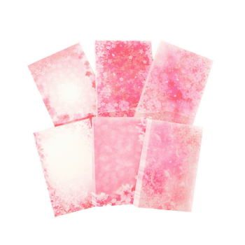 春夏新作 文具 素材紙メモ紙 手帳素材 ピンキーカラー 桜 花フラワー 幾何学ラベル 100枚入