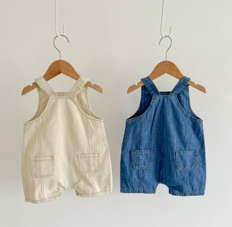 子供服★サロペット+帽子★韓国風子供服★ベビー★無地★2色★66-100CM