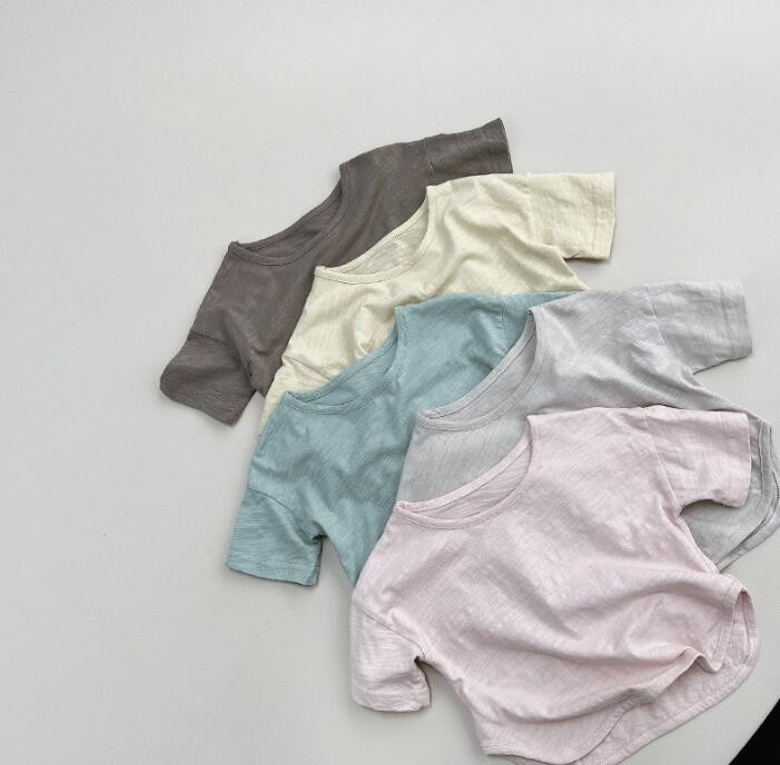 子供服★トップス★Tシャツ★半袖★韓国風子供服★キッズ★男女兼用★無地★5色★80-130CM