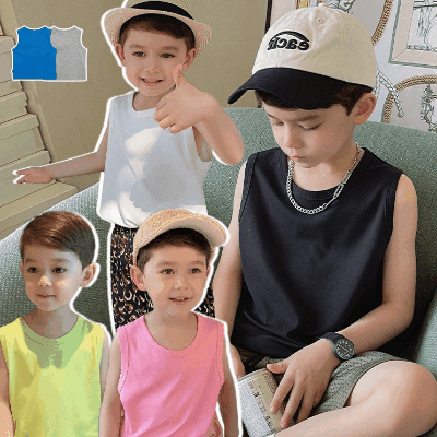 お勧め 春夏 子供服 3-8歳ボーイズ タンクトップ上着 プルオーバー 袖なしTシャツ トップス 7-15