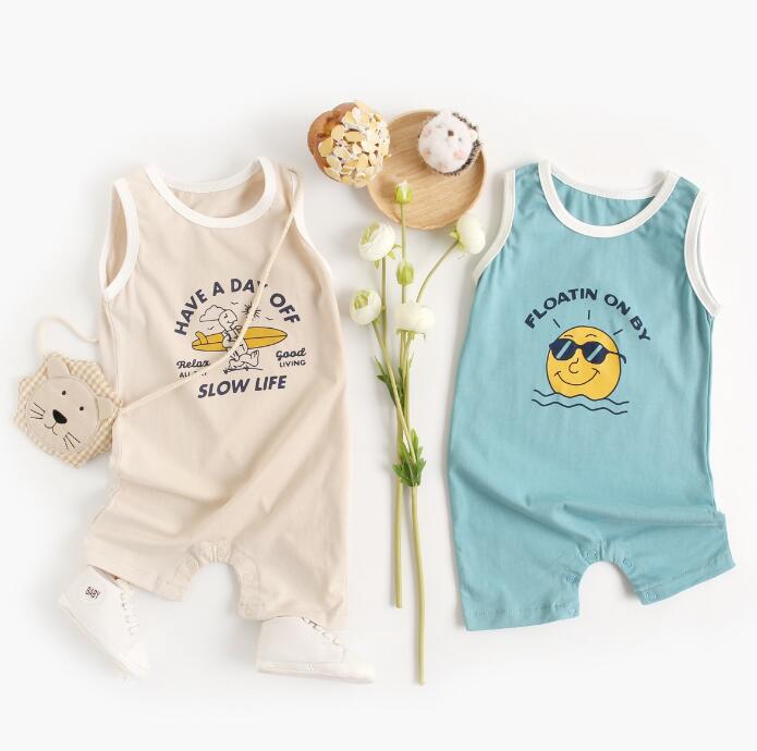 子供服★ロンパース★連体服★ノースリーブ★韓国風ベビー服★可愛い★2色★0-3歳