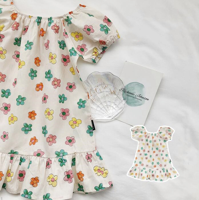 子供服★ワンピース★半袖★キッズ女の子★花柄★韓国風子供服★90-130CM