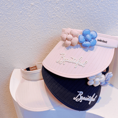 ハワイ 春夏キャップ 少女 レディース サンバイザー 帽子 UVカット つば広 紫外線対策 日焼け止め