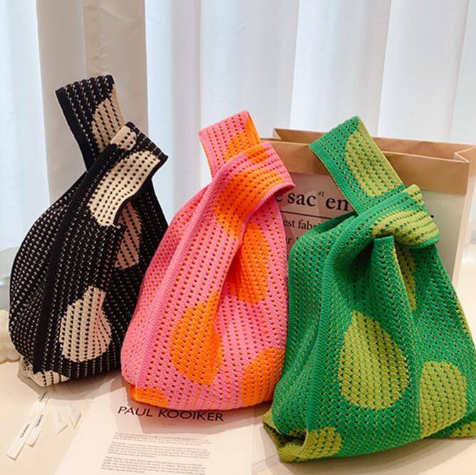 バッグ★レディース★トートバッグ★ハンドバッグ★ニットバッグ★大容量★3色