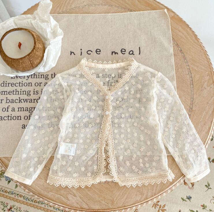 子供服★トップス★カーディガン★韓国風子供服★ベビー★薄手★レース★66-100CM