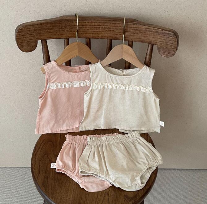 2023夏新品★ベビー服★トップス+ズボン　セット★66-90cm★2色