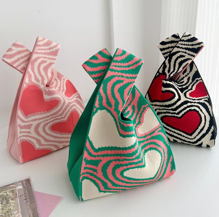 バッグ★レディース★トートバッグ★ハンドバッグ★ニットバッグ★大容量★3色