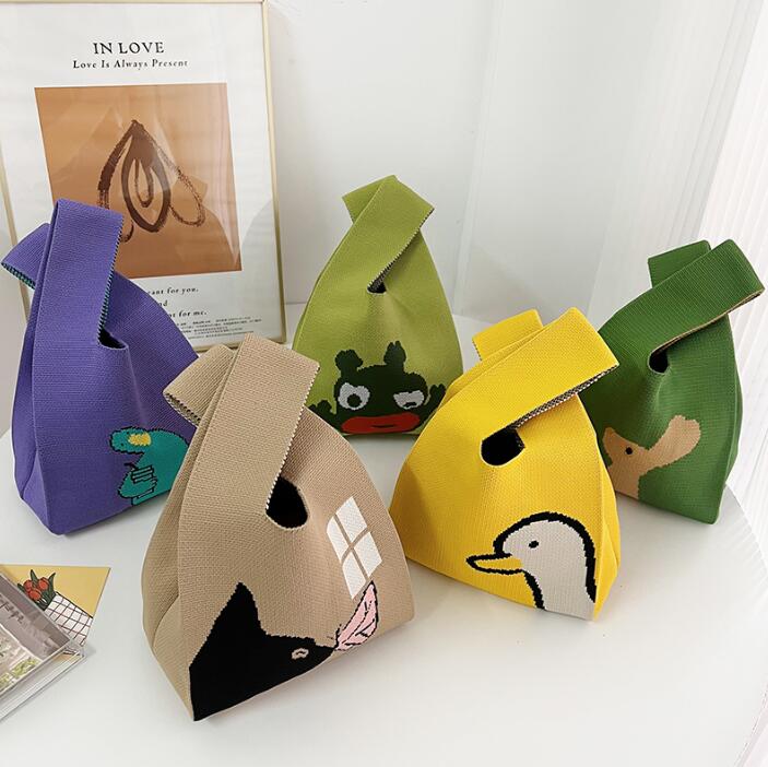 バッグ★レディース★トートバッグ★ハンドバッグ★ニットバッグ★大容量★5色