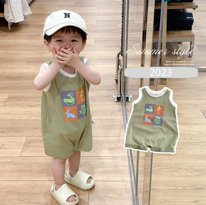 子供服★ロンパース★連体服★韓国風子供服★ベビー★袖なし★格好いい★66-90CM