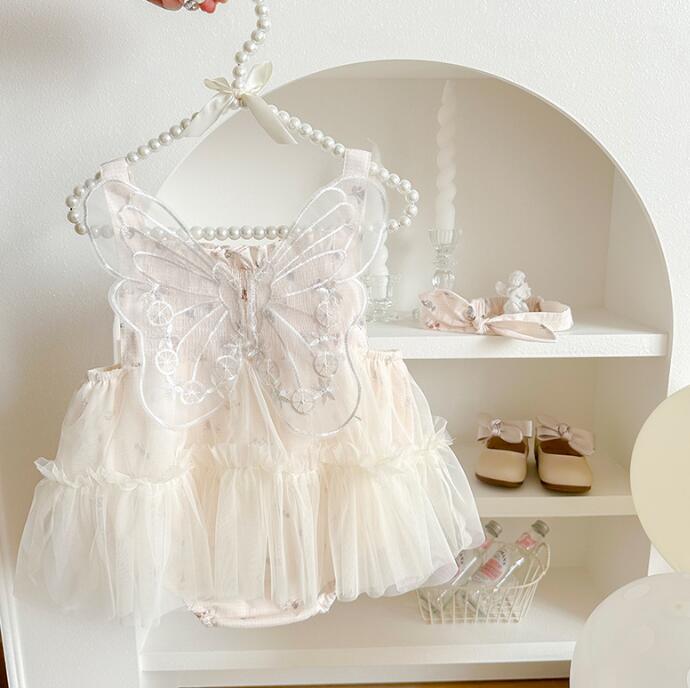 子供服★ロンパース/ワンピース★連体服★韓国風子供服★ベビー★袖なし★ヘアバンド★2色