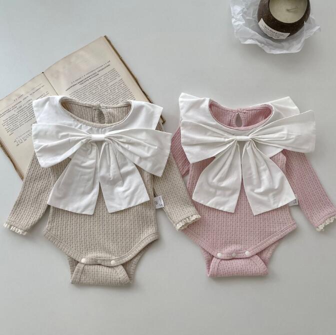 子供服★ロンパース★連体服★長袖★韓国風子供服★ベビー★蝶結び★2色★66-90CM