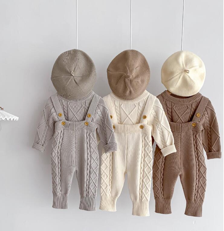 2023秋新品★ベビー服　セーター&サロペットズボン★66-100cm★3色