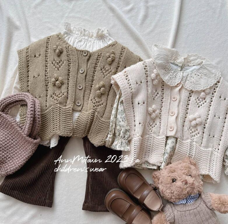 2023秋新品★子供服　ニットベスト★90-140cm★2色