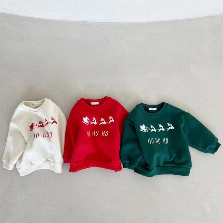 2023★韓国風ベビー服★スウェット★裏起毛★クリスマス★3色73-100CM