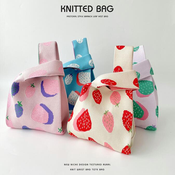 バッグ★レディース★トートバッグ★ハンドバッグ★ニットバッグ★大容量★3色