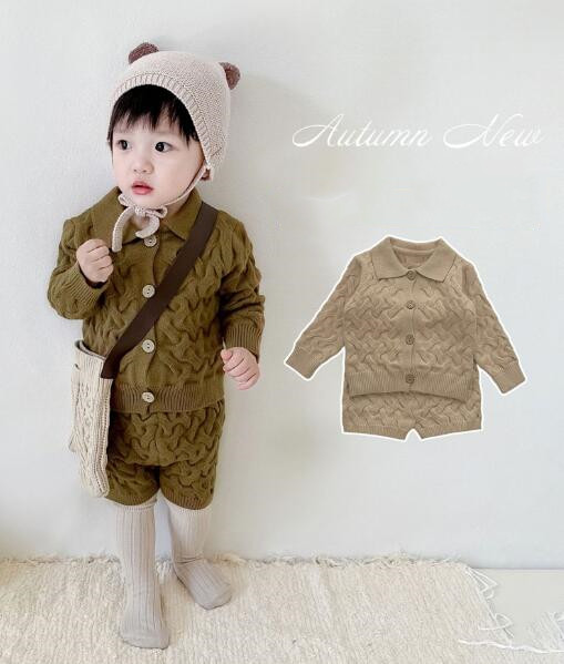 「2023秋冬」子供服★トップス+パンツ★セットアップ★韓国風子供服★ニット★2色★66-100CM