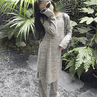 秋冬新作 オシャレ春秋 ガールズ プルオーバー ゆったり ロングTシャツ+ズボン ワイドパンツ 7-15