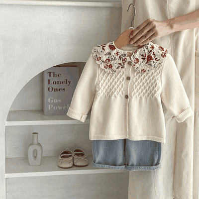 秋冬新作 ガールズ冬 子供服 ニットコート チェック上着 ジャケット カーディガン セーター 66-100cm