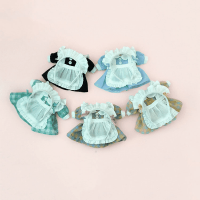 ドール用衣装 人形doll 着せ替え ob11/BJD/blythe/DDF/ymy/pd9/GSC ワンピ メイドドレス ヘアバンド