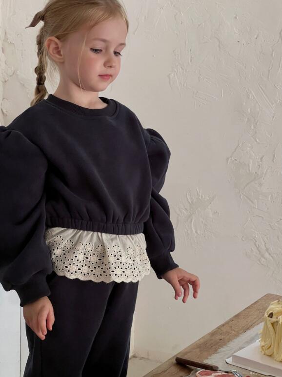 2023秋冬Z★子供服　厚手トップス+ズボン　セット★90-130cm★2色