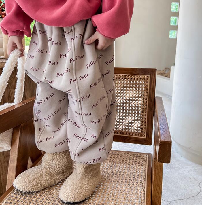 2023秋冬★キッズ服　裏起毛付きズボン★80-130★2色