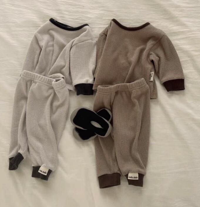 2023★秋冬新作★韓国風ベビー服★トップス+ズボン2セット★厚手★2色73-100CM
