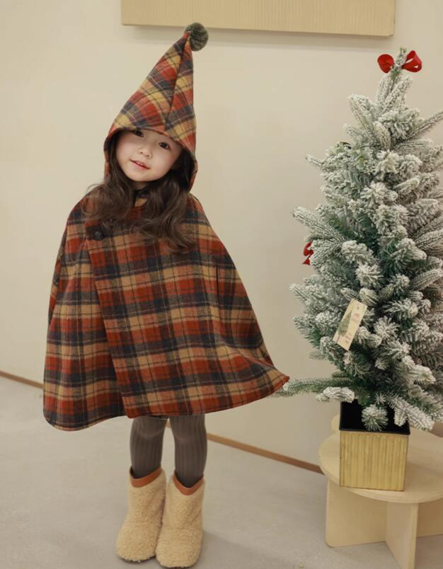 2023冬新品★子供服　厚手マント　コート★タグ7-19★