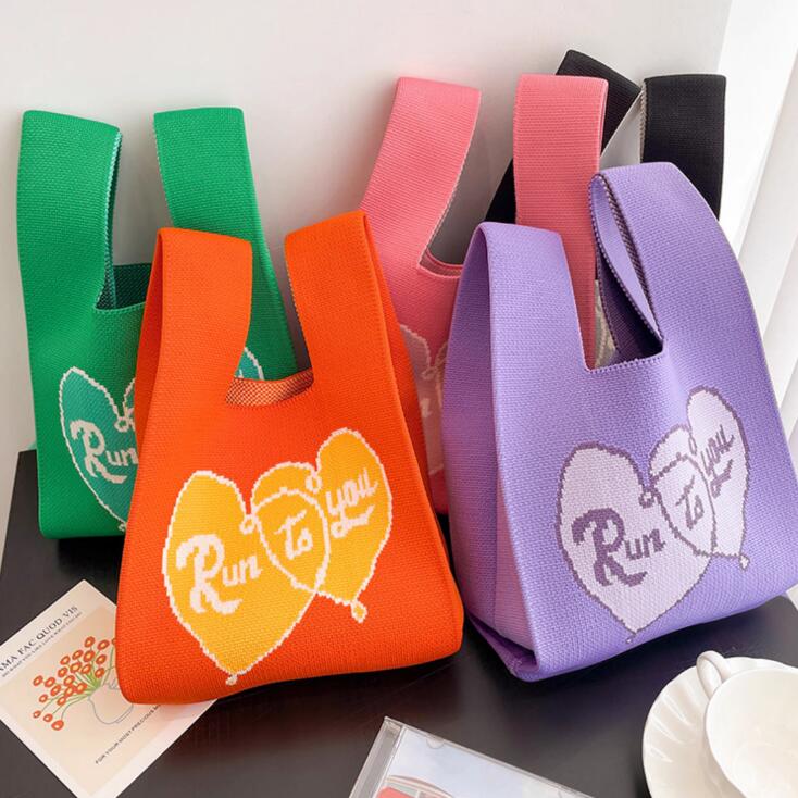 バッグ★レディース★トートバッグ★ハンドバッグ★ニットバッグ★大容量★5色