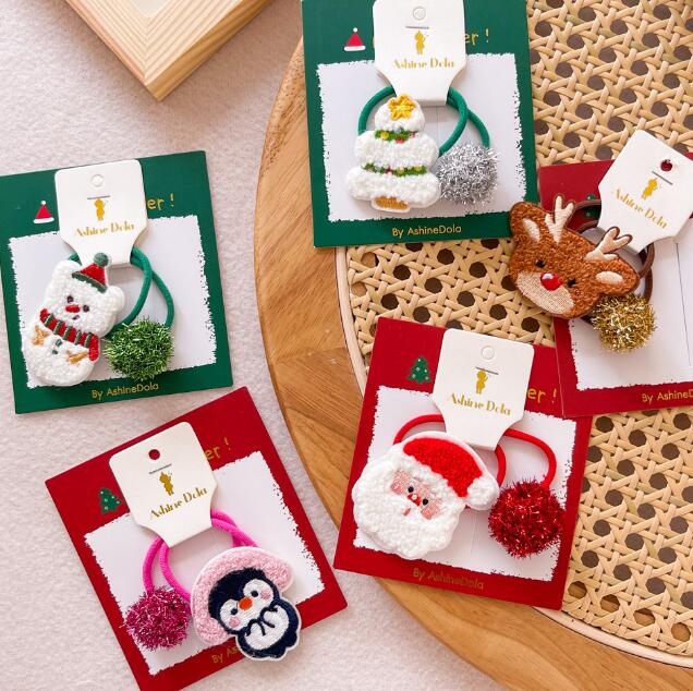 クリスマス★子供用★髪飾り★まとめ髪用★ヘアアクセサリー★キッズ★ヘアゴム★多色