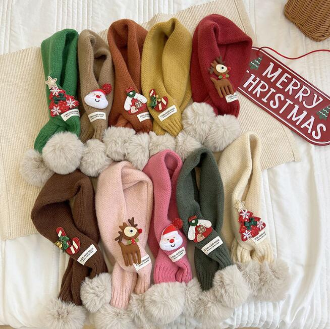 クリスマス★子供用★マフラー★防寒★襟巻き★スカーフ★キッズ★男女兼用★暖かい★10色