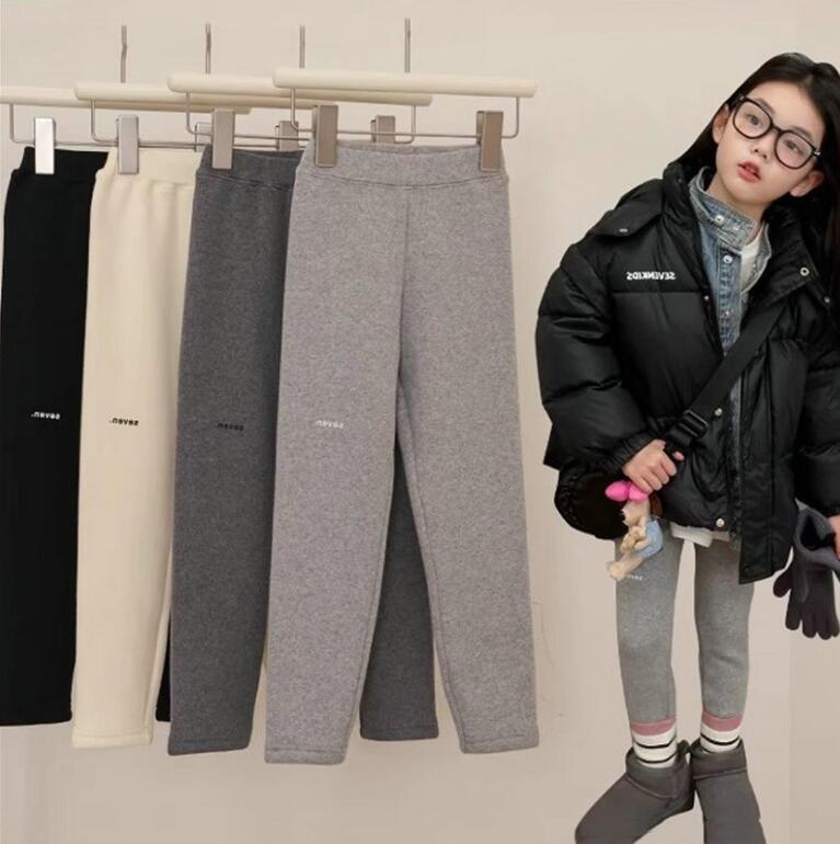 2023★秋冬新作★韓国風子供服★ズボン★裏起毛★4色7-15