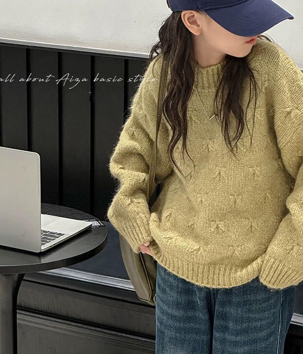 2023秋冬新品★子供服　厚手　裏起毛付きセーター★110-170cm★