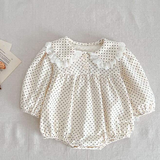子供服★ロンパース★連体服★長袖★韓国風子供服★ドット★ベビー★66-100CM