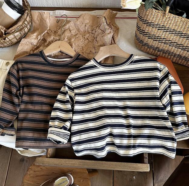 子供服★トップス★Tシャツ★韓国風子供服★ストライプ★キッズ★2色★90-140CM