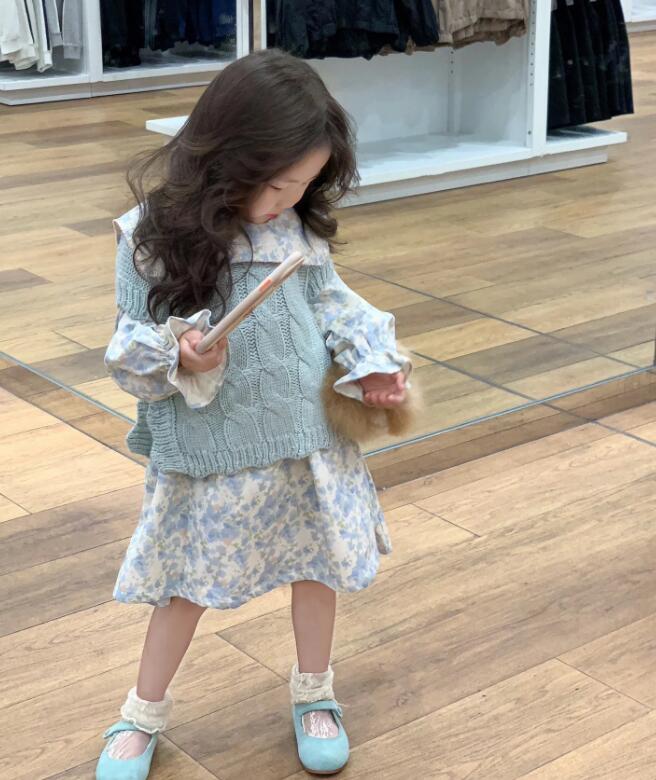 2024年新品★子供服 　ニットベスト&ワンピース分けて販売★90-140cm★